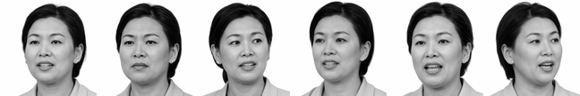 A woman with shoulder-length dark hair