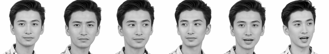 A young man with short dark hair